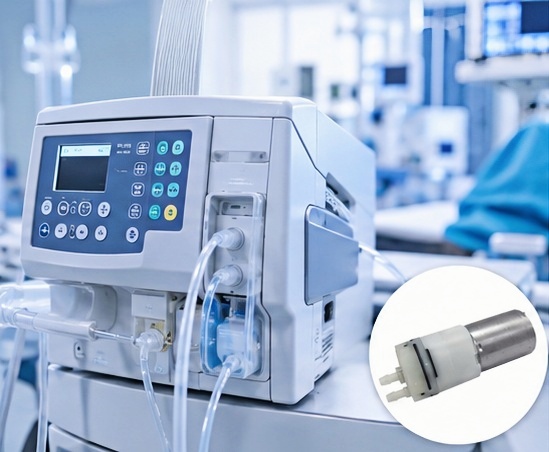 Mini water pump used in medical fluid transfer equipment